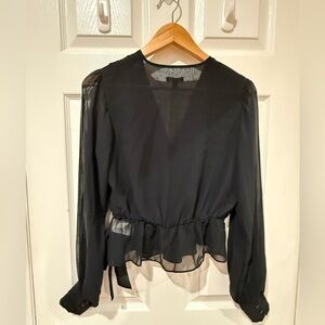 Express Black Sheer Blouse